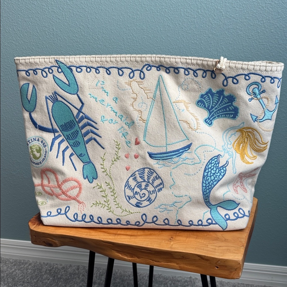 Embroidered Beach Bag